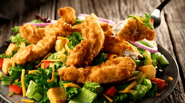 Chicken Fingers Salad.